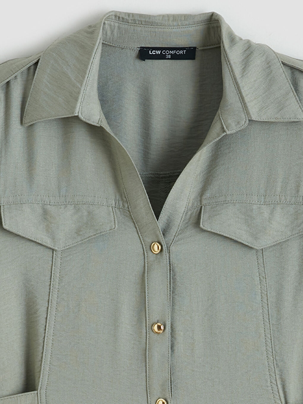 Robe de chemise VERT Femme-5