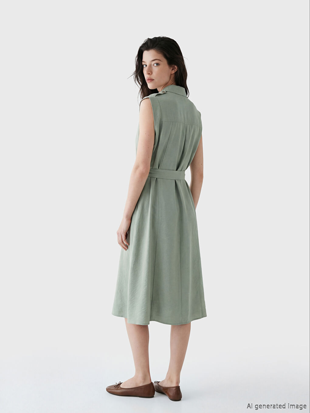 Robe de chemise VERT Femme-2