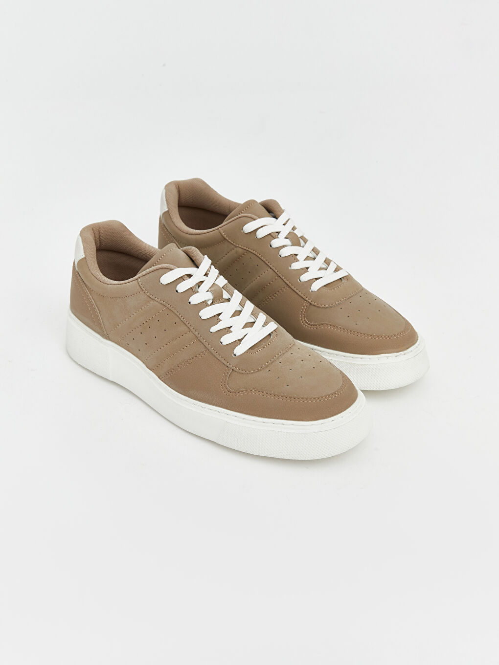 Bej Deri Görünümlü Erkek Spor Ayakkabı