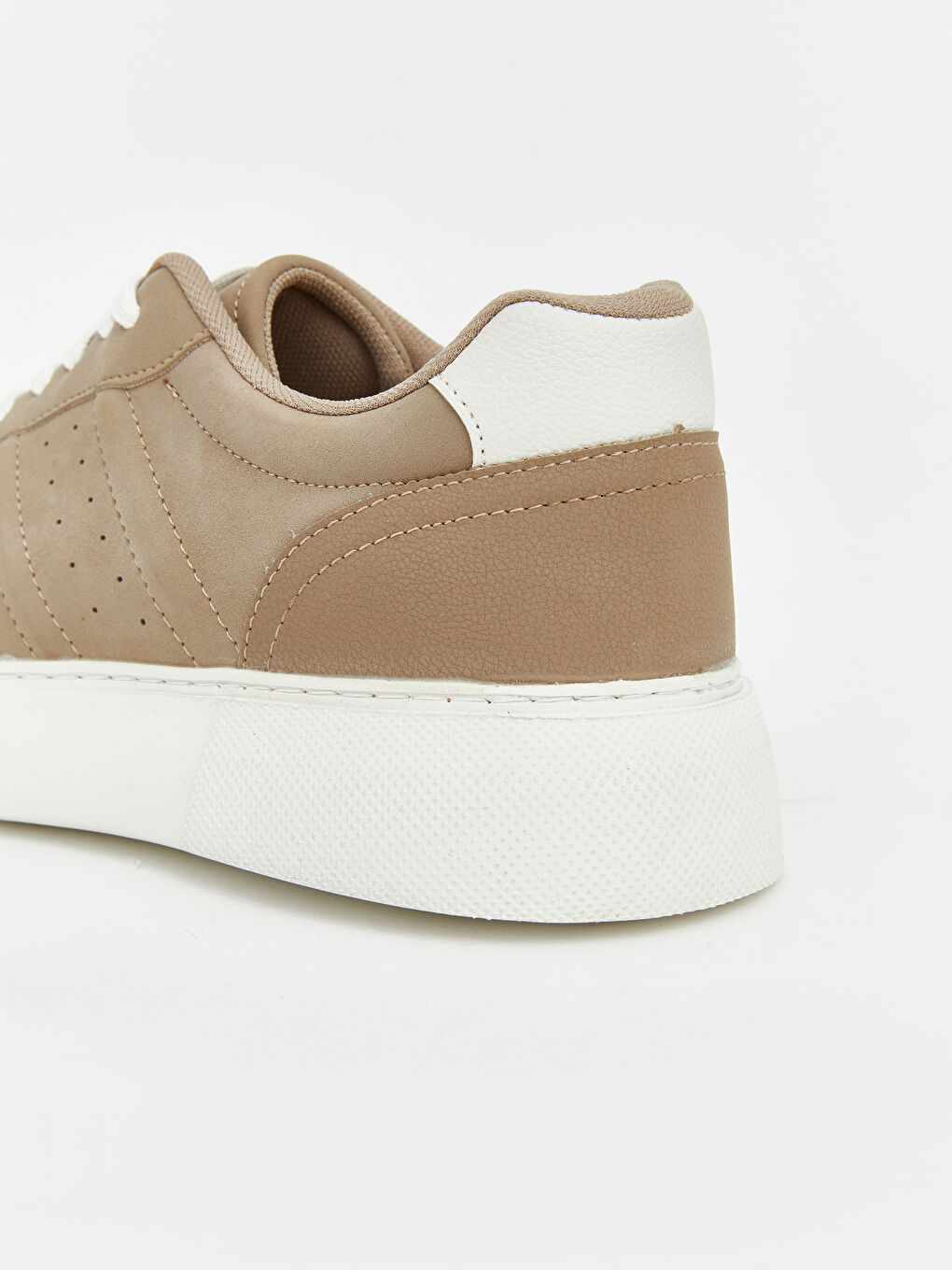 Bej Deri Görünümlü Erkek Spor Ayakkabı-3