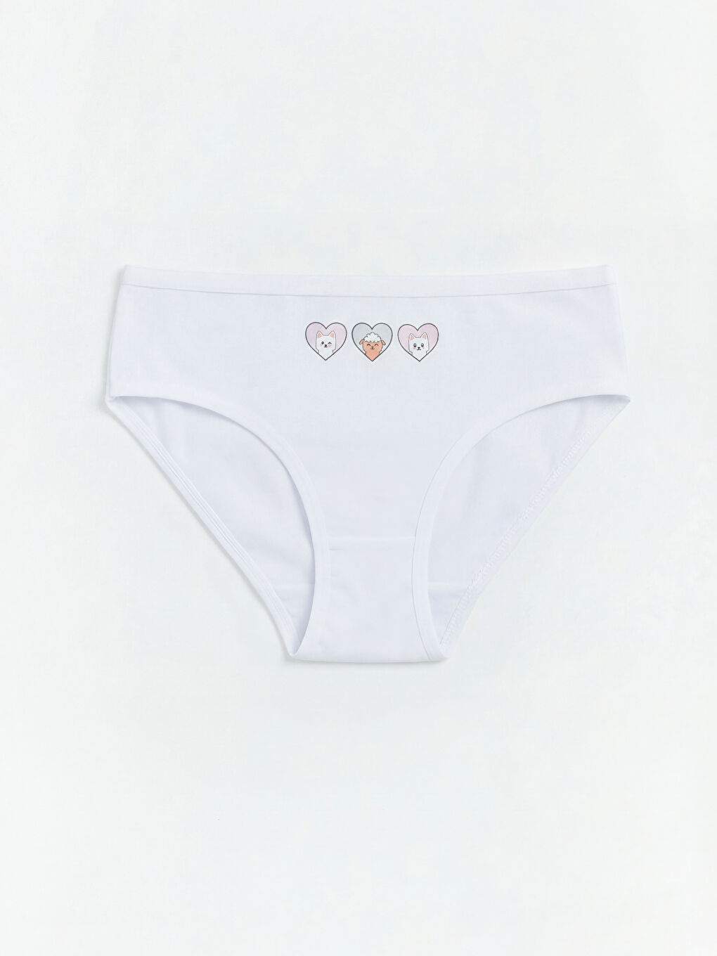 Beyaz Baskılı Kız Çocuk Külot