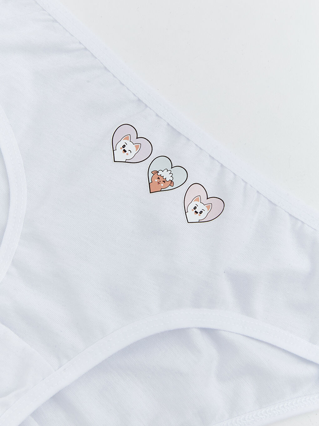 Beyaz Baskılı Kız Çocuk Külot-1