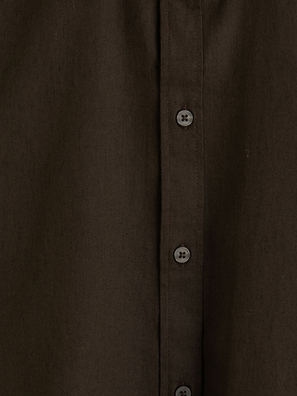Kahverengi Regular Fit Keten Görünümlü Erkek Gömlek-2
