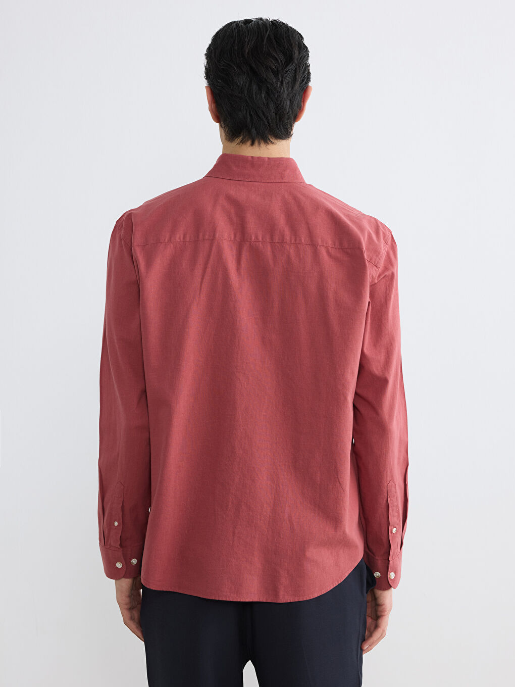 Regular Fit Linen Blend Men's Shirt-3