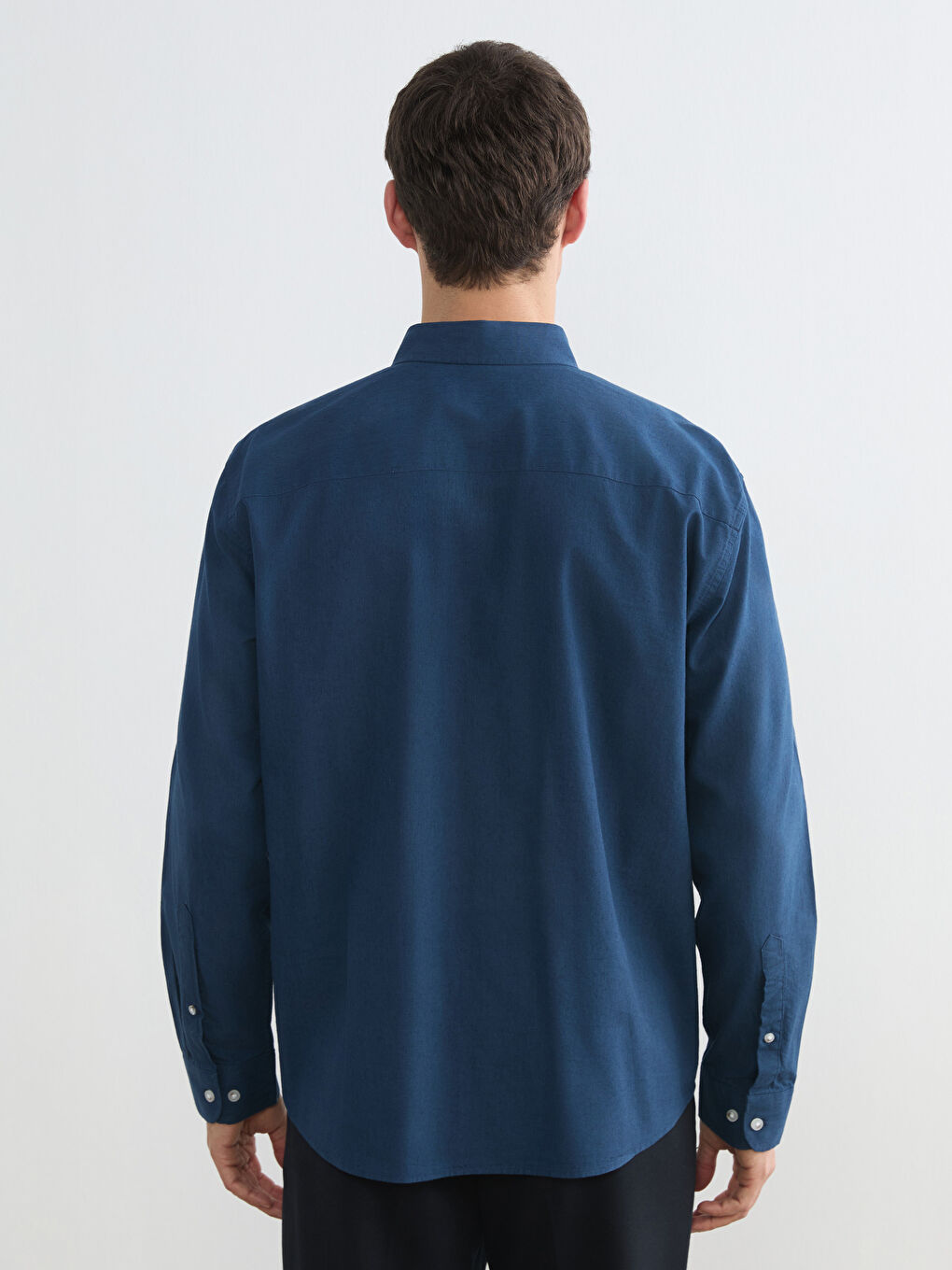 Men's Regular Fit Linen Look Shirt-4