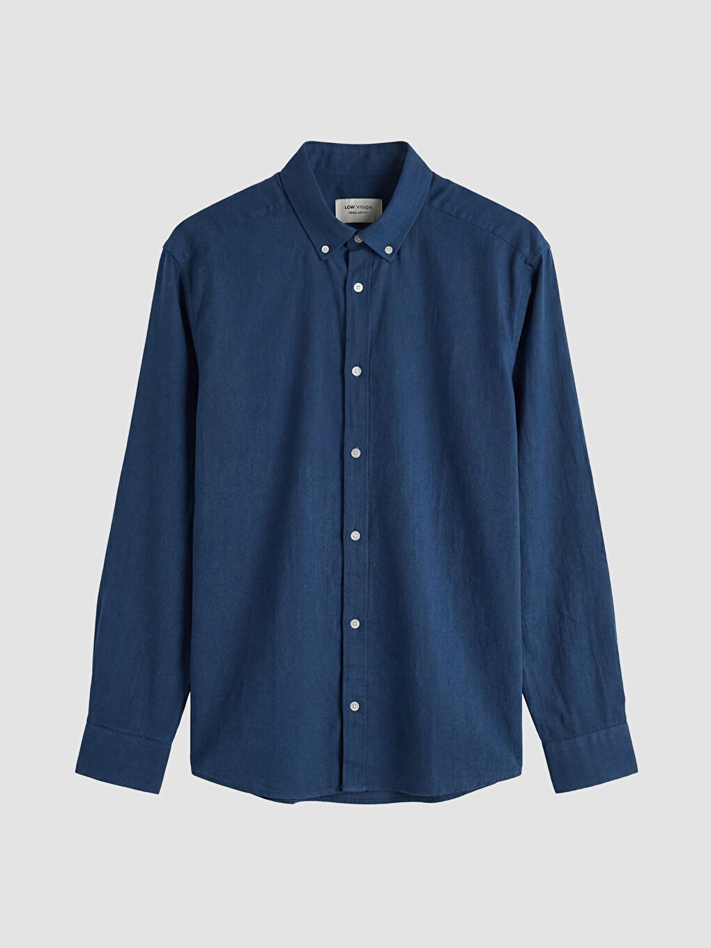 Petrol Regular Fit Keten Görünümlü Erkek Gömlek