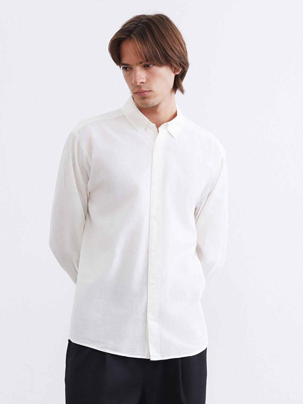 Men's Regular Fit Linen Look Shirt