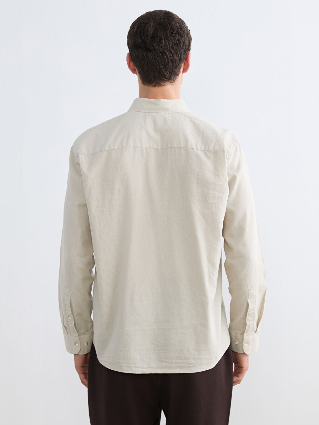 Men's Regular Fit Linen Look Shirt-3