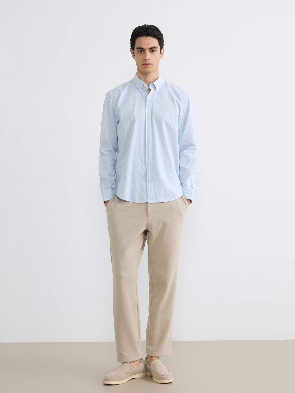 Regular Fit Linen-Look Men's Shirt-1