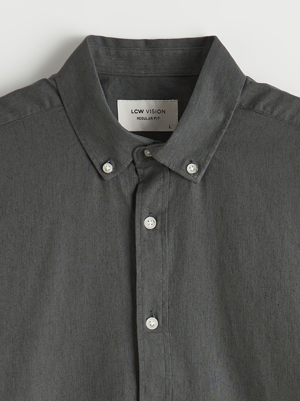 Yeşil Regular Fit Keten Görünümlü Erkek Gömlek-1