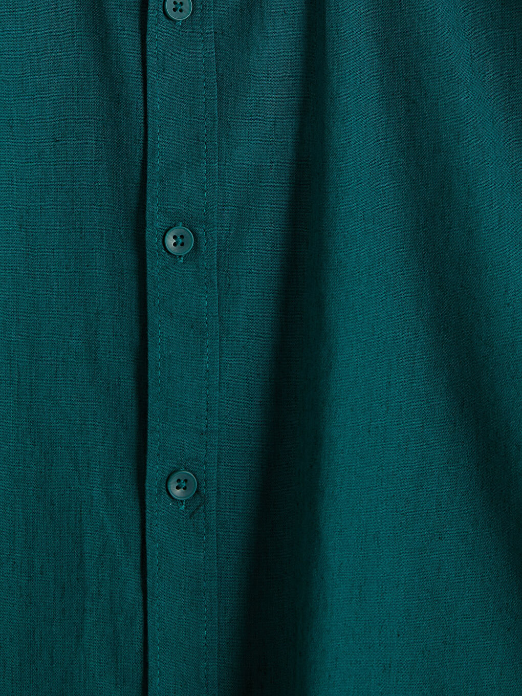 Yeşil Regular Fit Keten Görünümlü Erkek Gömlek-2