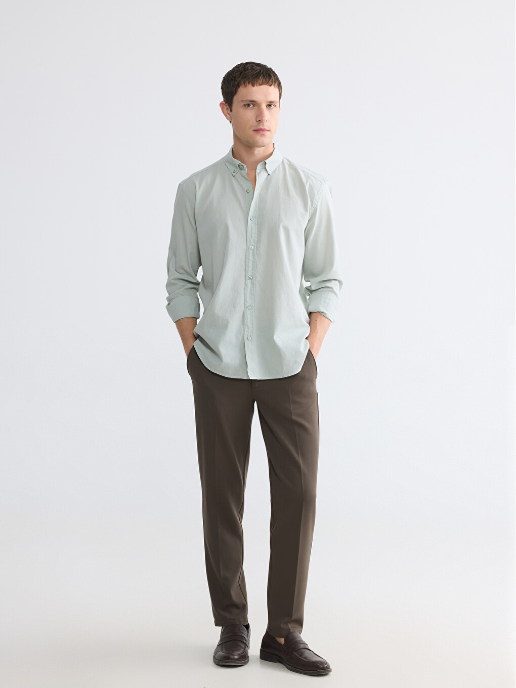 Regular Fit Linen Blend Men's Shirt-2