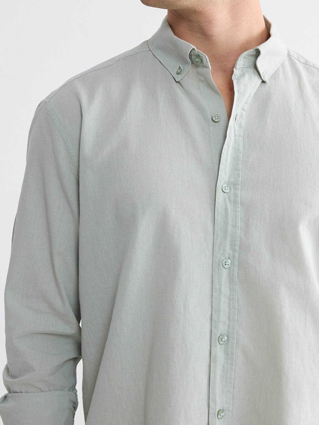 Regular Fit Linen Blend Men's Shirt-3