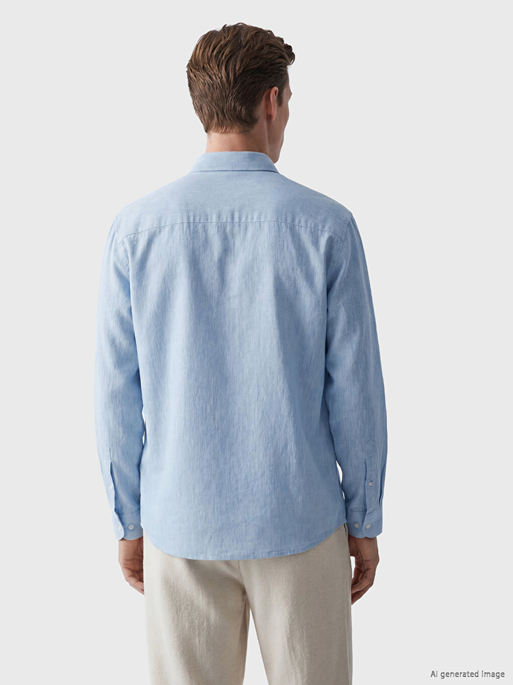Regular Fit Linen Blend Men's Shirt-3
