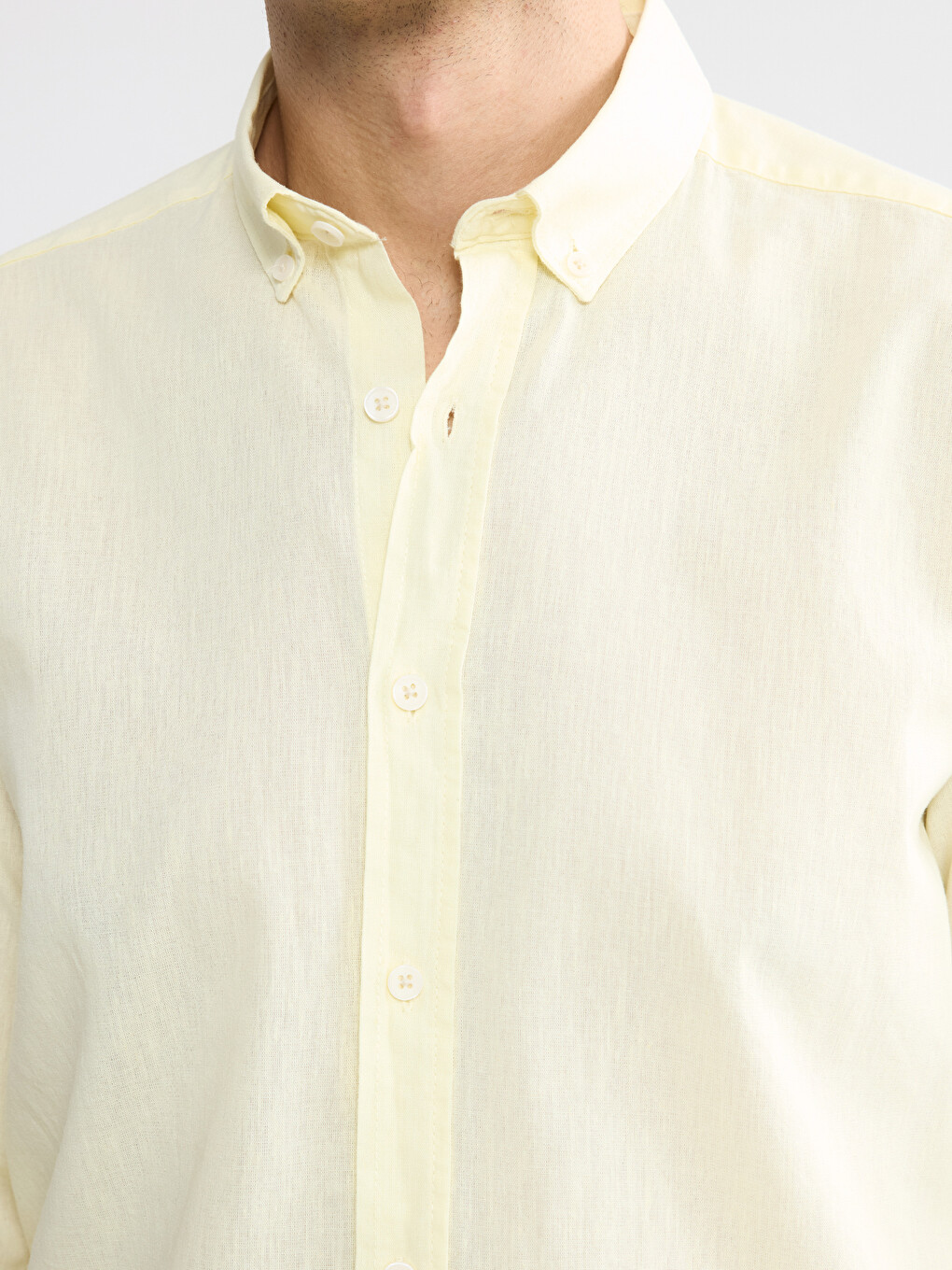 Regular Fit Linen Blend Men's Shirt-2