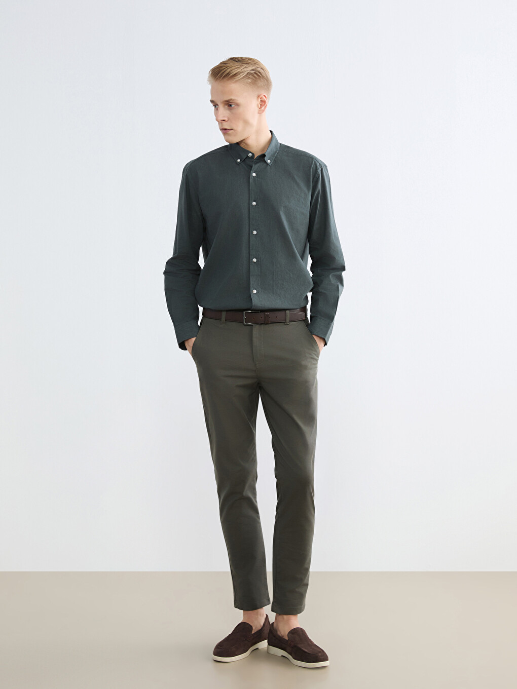 Regular Fit Linen Blend Men's Shirt-1