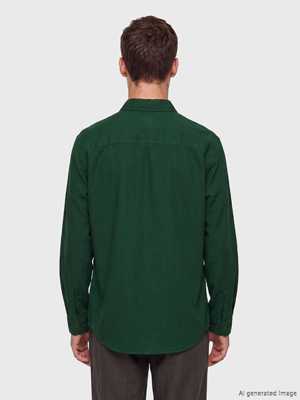 Muška košulja od mešavine lana regularnog kroja-3