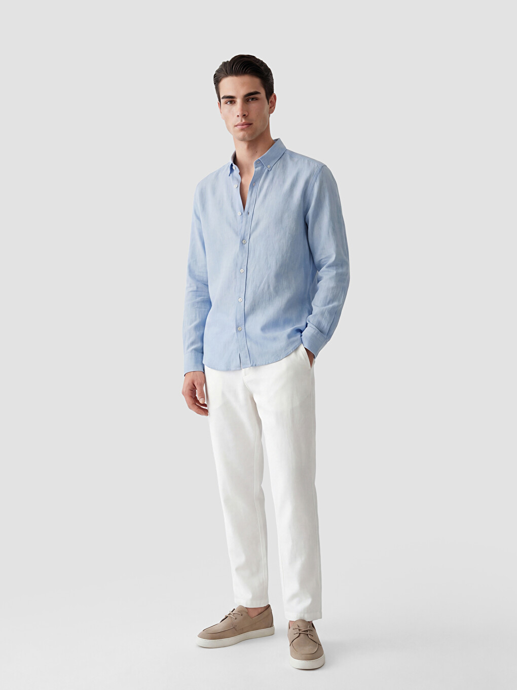Regular Fit Linen Blend Men's Shirt-1