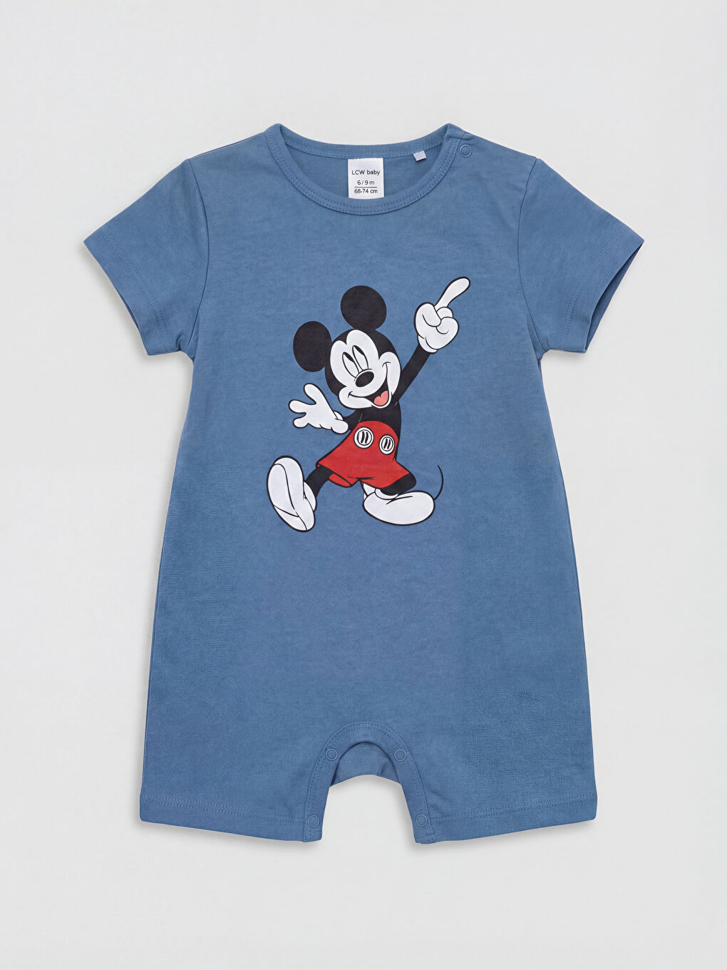 Mavi Mickey Mouse Baskılı Erkek Bebek Tulum  2'li-1