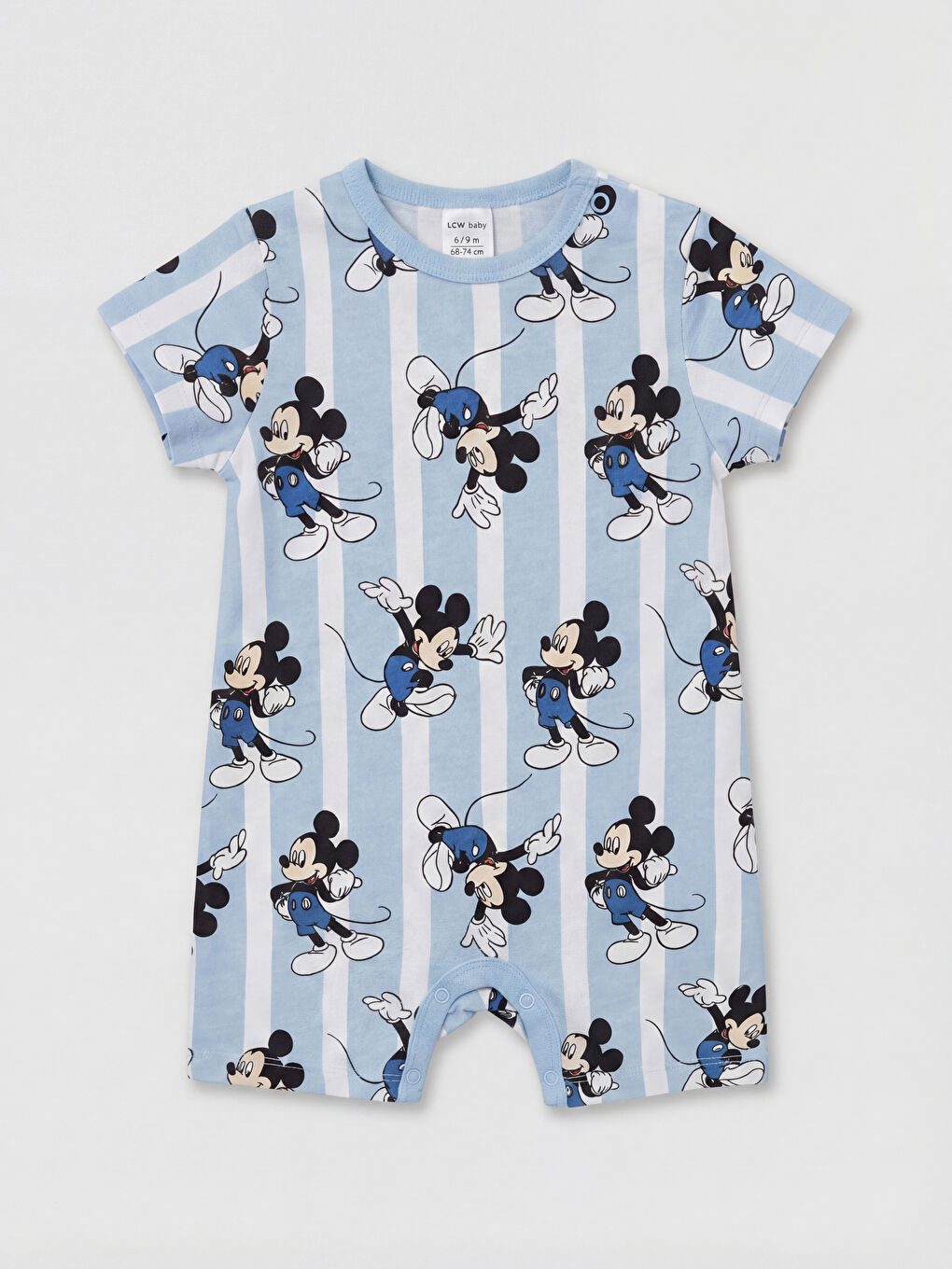 Mavi Mickey Mouse Baskılı Erkek Bebek Tulum  2'li-3