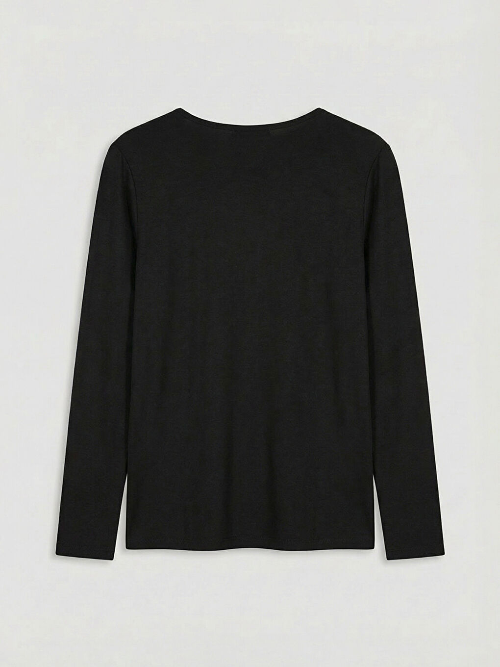 Siyah Bisiklet Yaka Pencere Detaylı Bluz-5