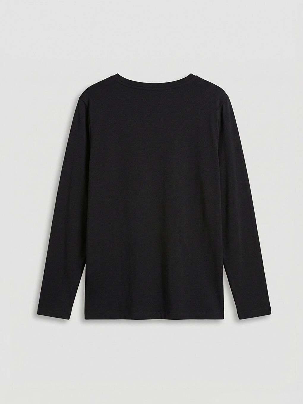 Siyah Bisiklet Yaka Çiçekli Kadın Tişört-5