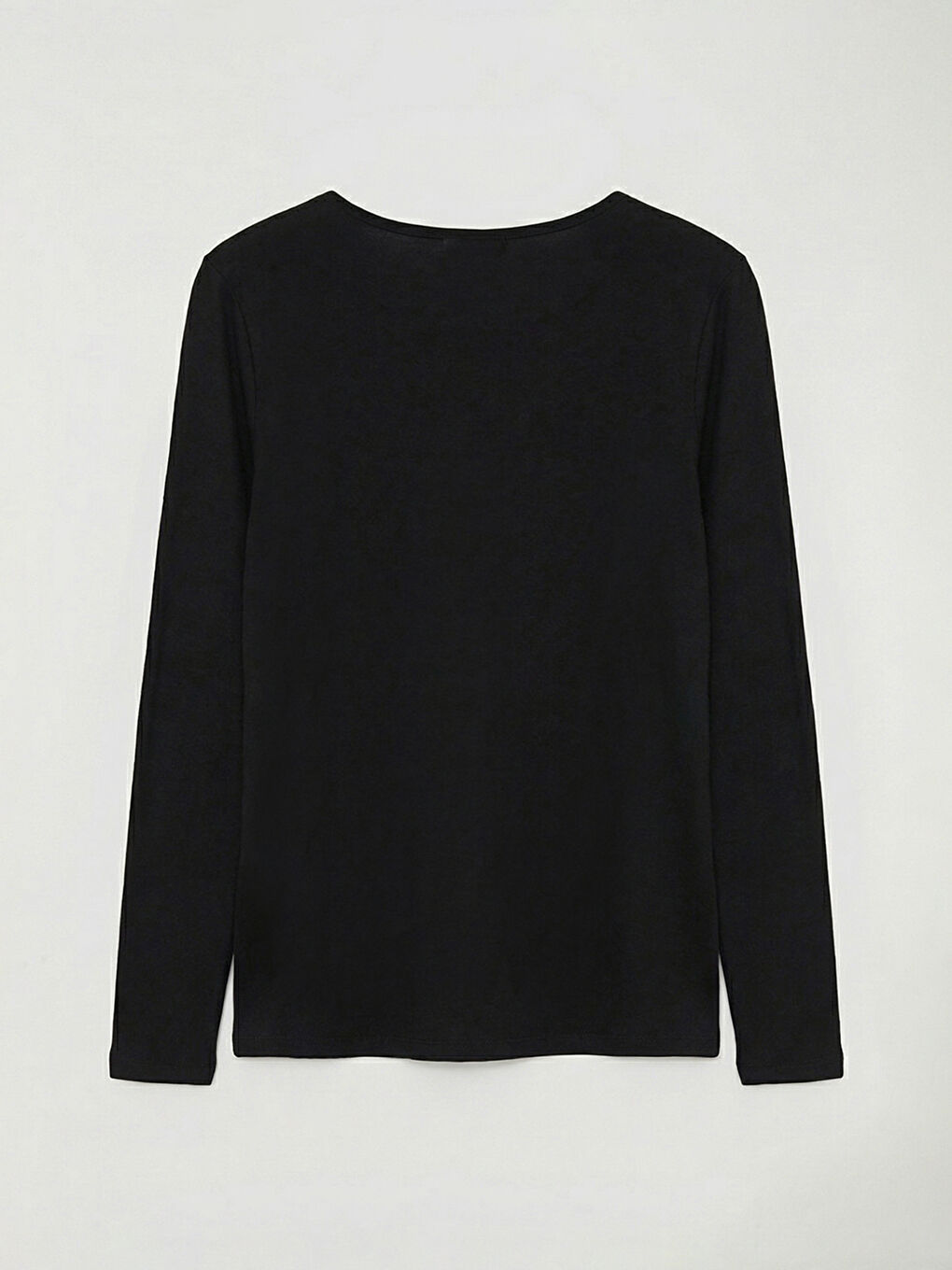 Siyah Bisiklet Yaka Taşlı Kadın Tişört-5