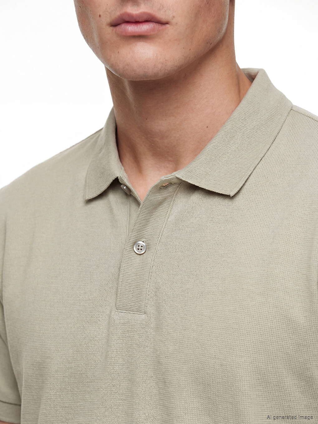 Yeşil Standart Fit Polo Yaka Selanik Erkek Tişört-2