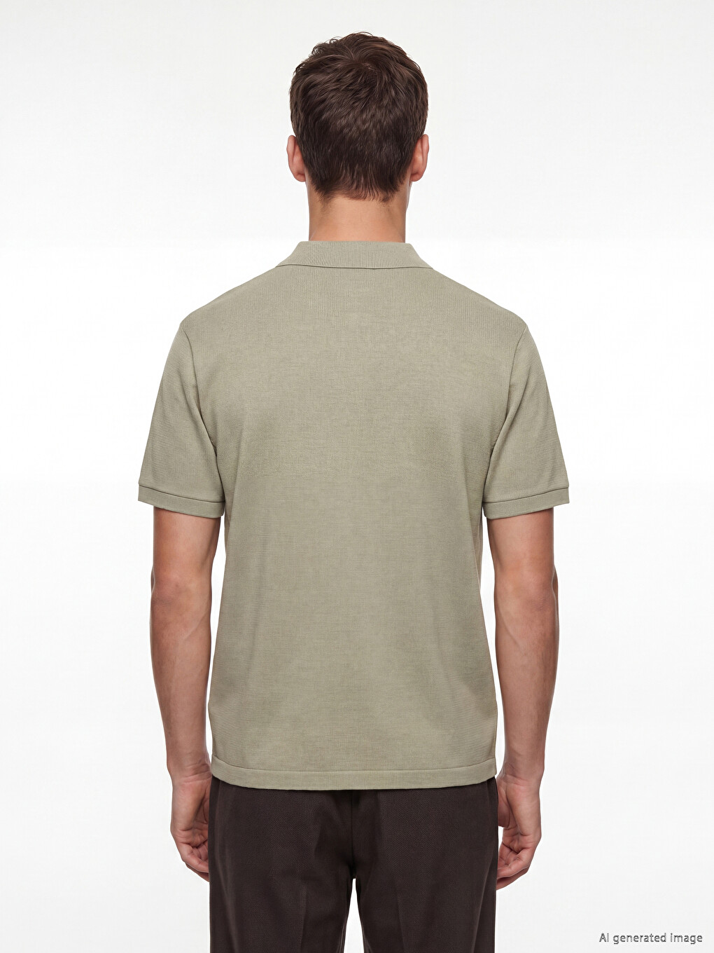 Yeşil Standart Fit Polo Yaka Selanik Erkek Tişört-3