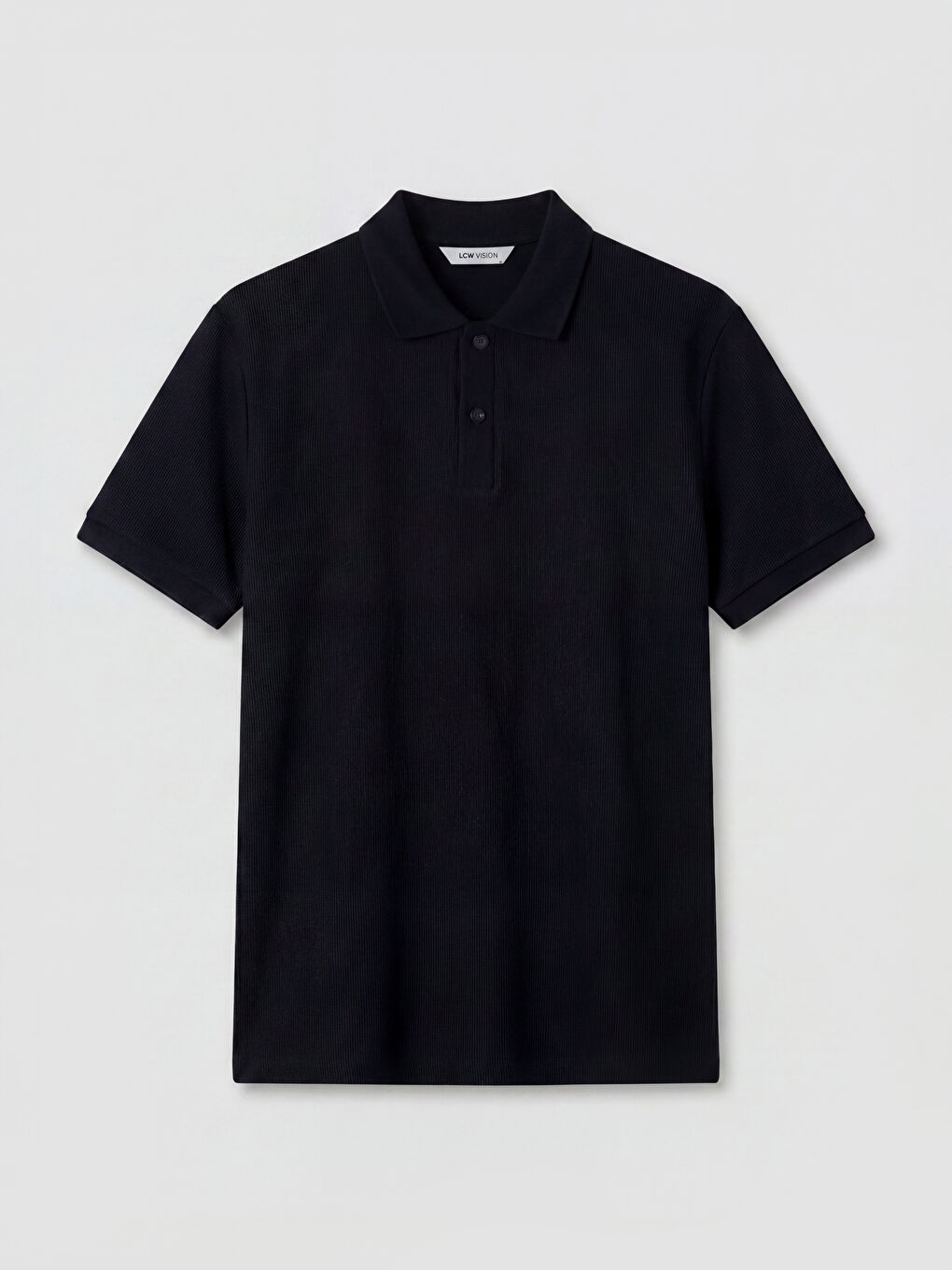 Siyah Polo Yaka Erkek Tişört-4