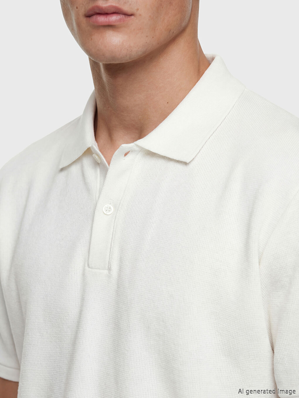 Ekru Polo Yaka Erkek Tişört-2