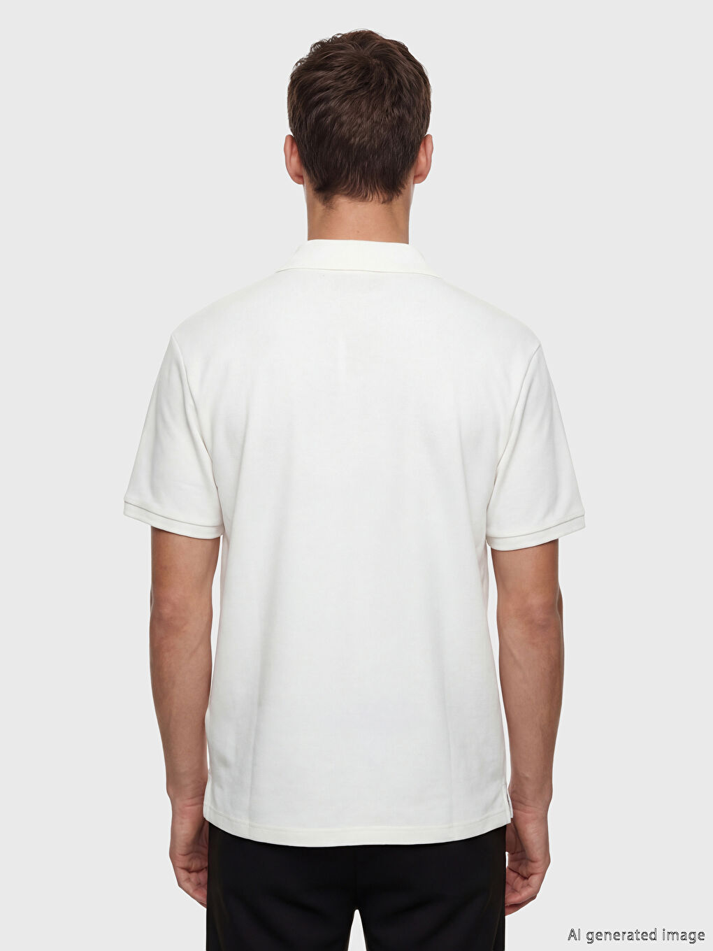 Ekru Polo Yaka Erkek Tişört-3