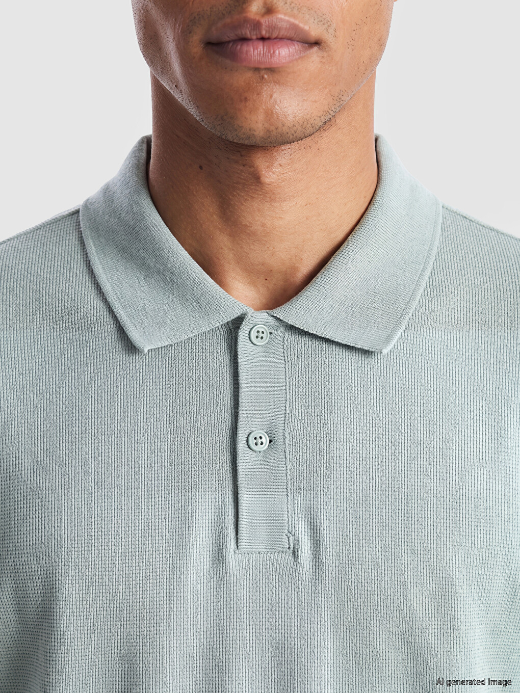 Yeşil Polo Yaka Erkek Tişört-2
