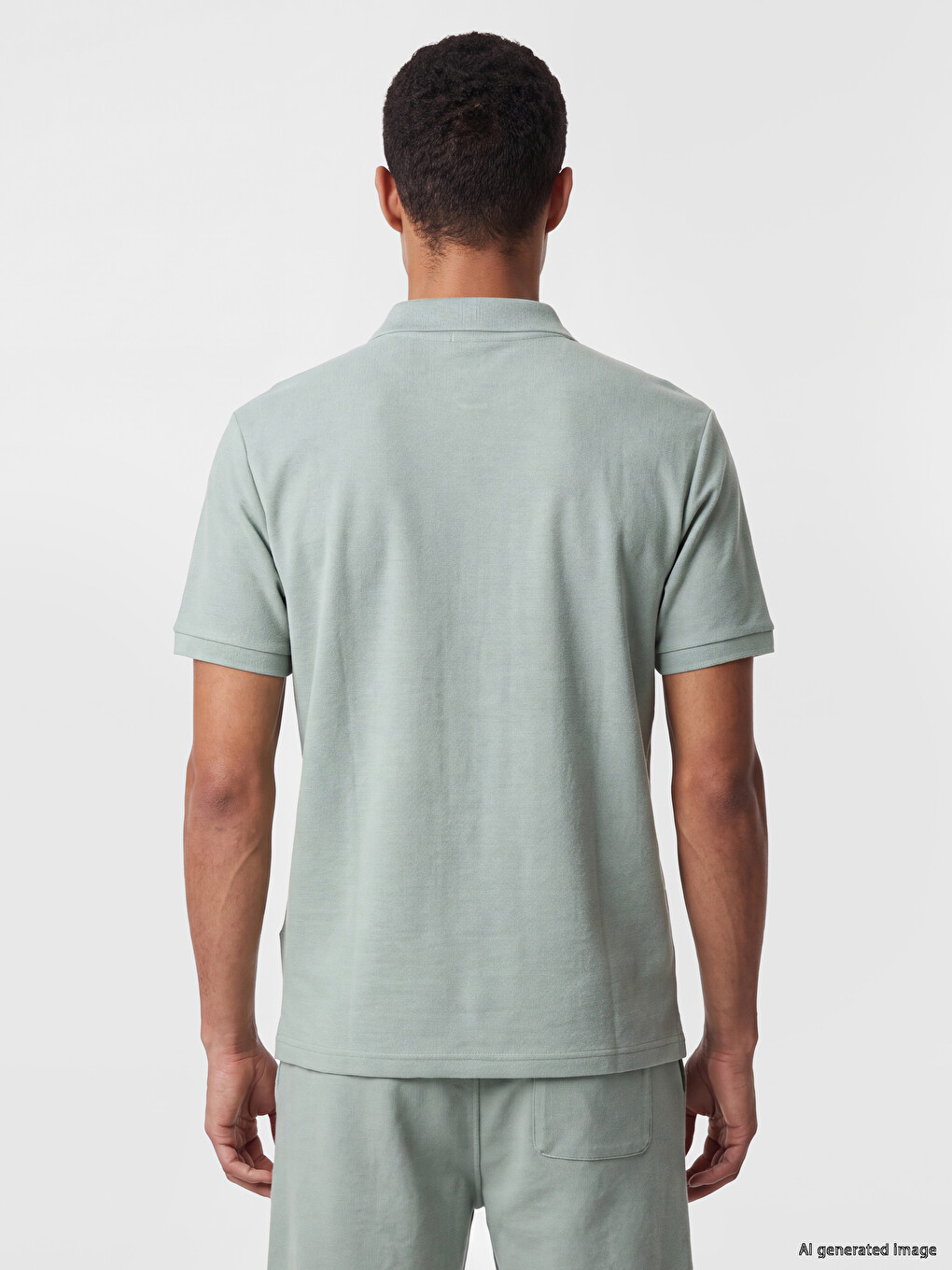 Yeşil Polo Yaka Erkek Tişört-3