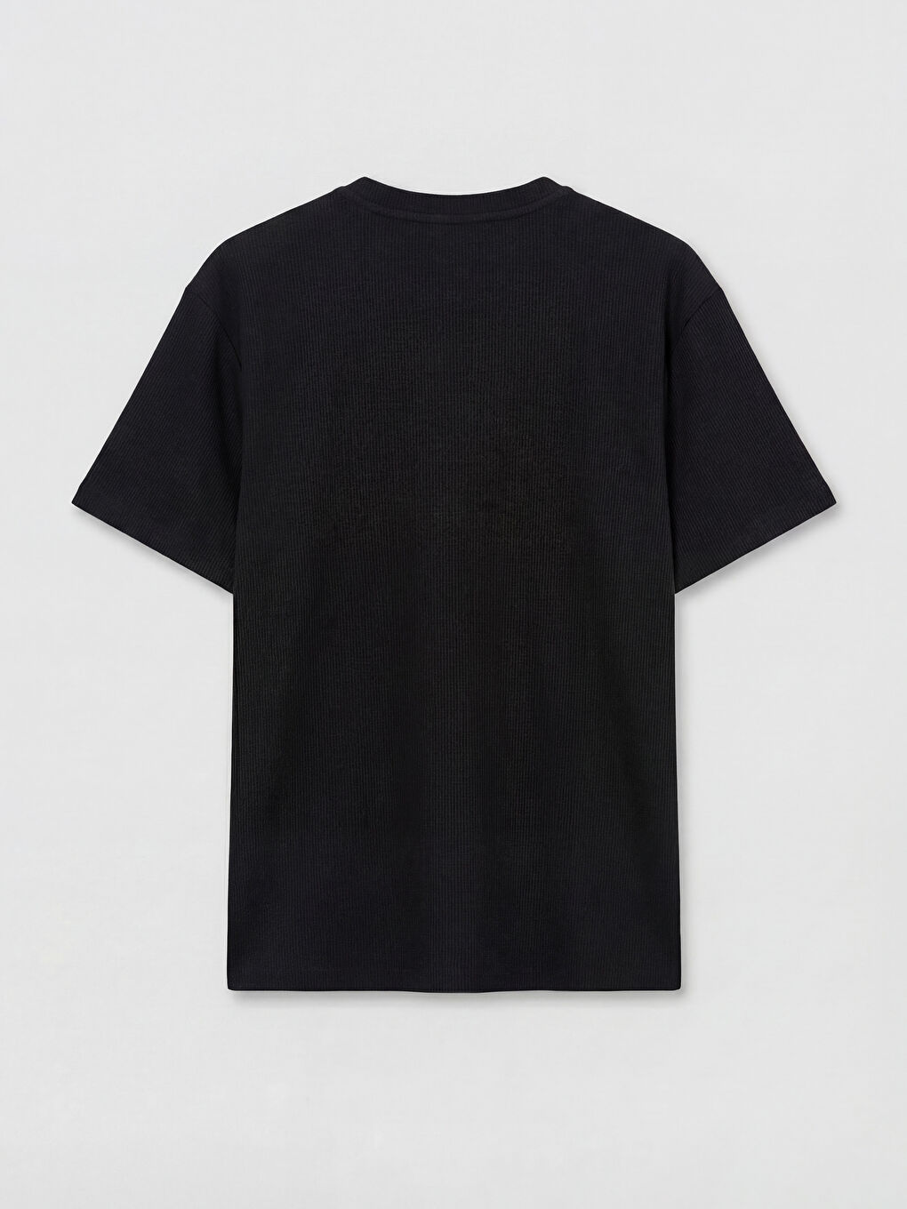 Siyah Bisiklet Yaka Erkek Tişört-1