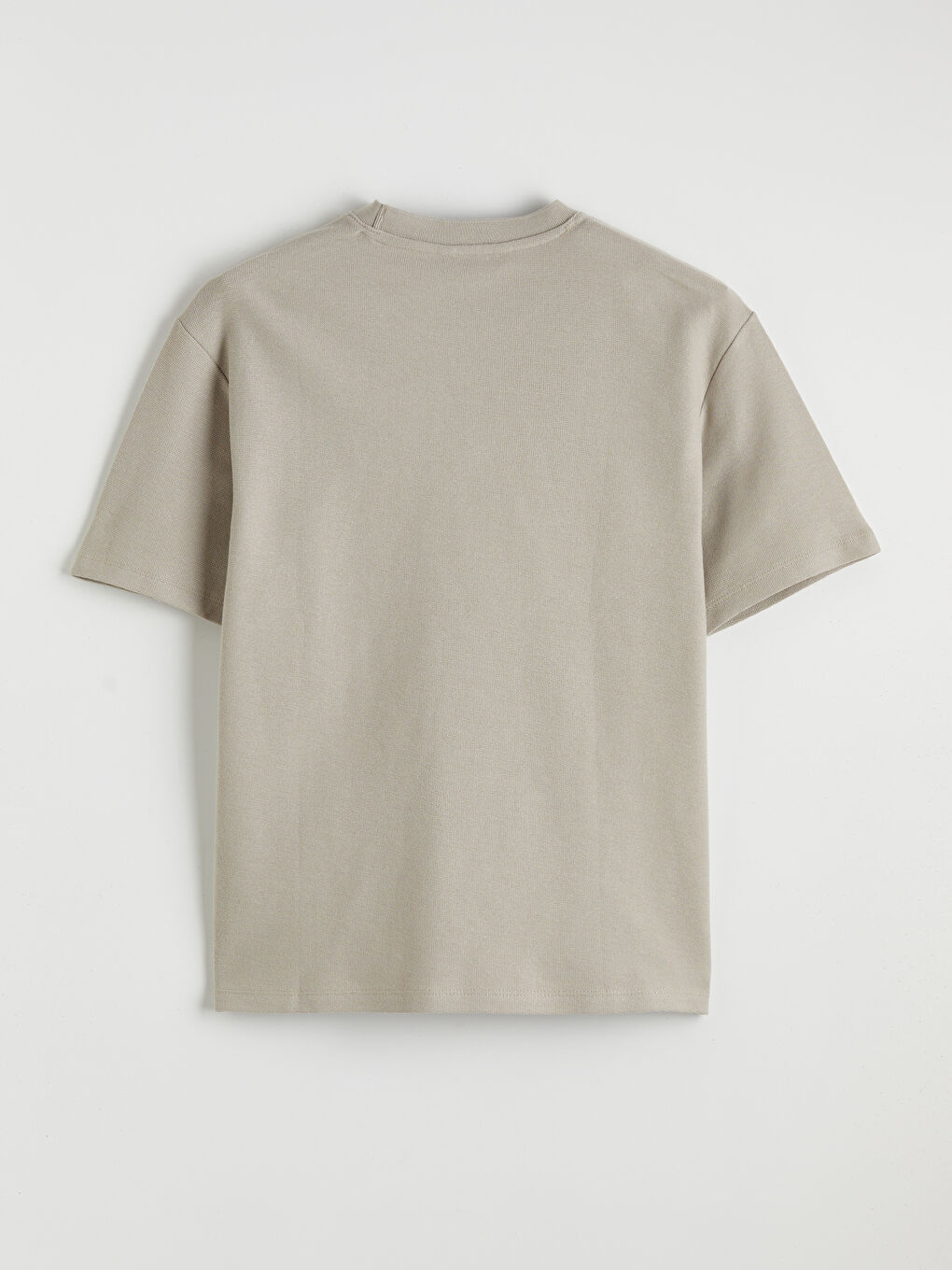 Gri Bisiklet Yaka Erkek Tişört-1