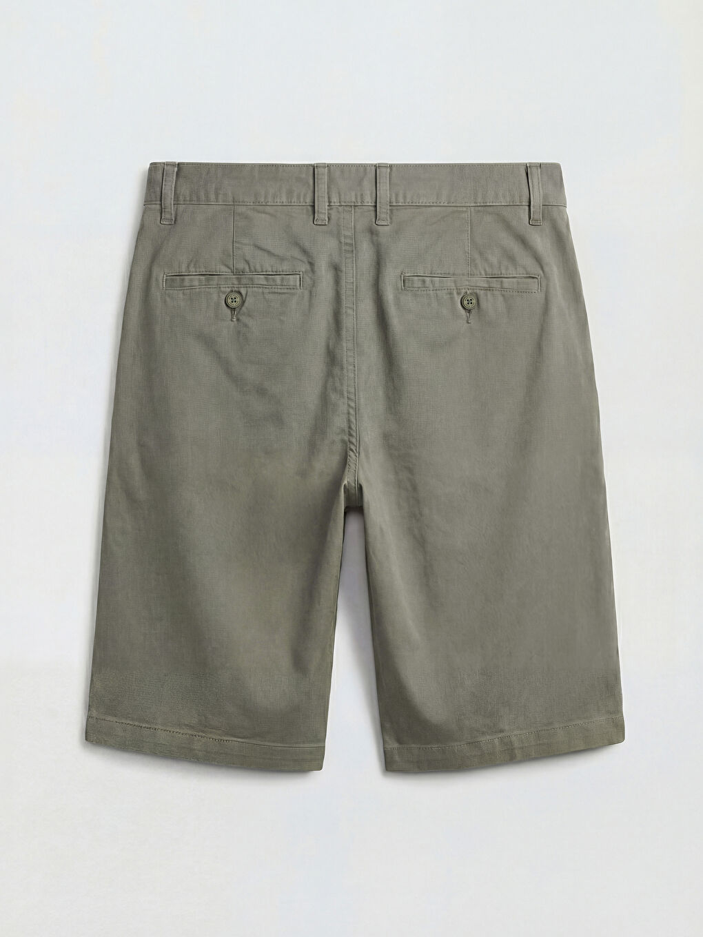 Haki Standart Kalıp Erkek Gabardin Şort-5