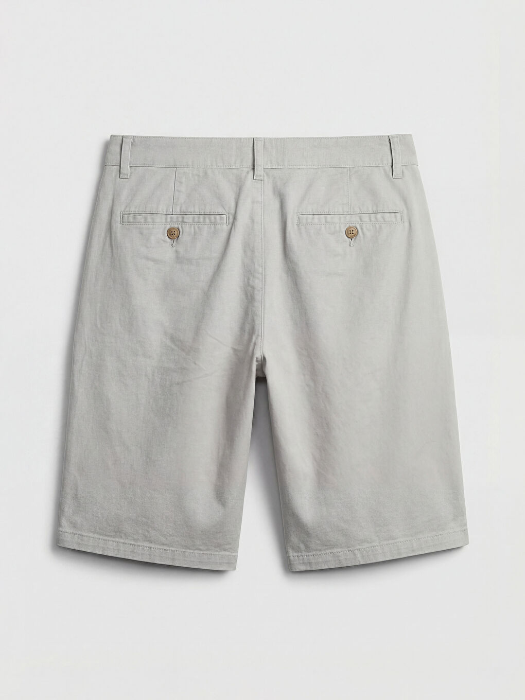 Gri Standart Kalıp Erkek Gabardin Şort-5