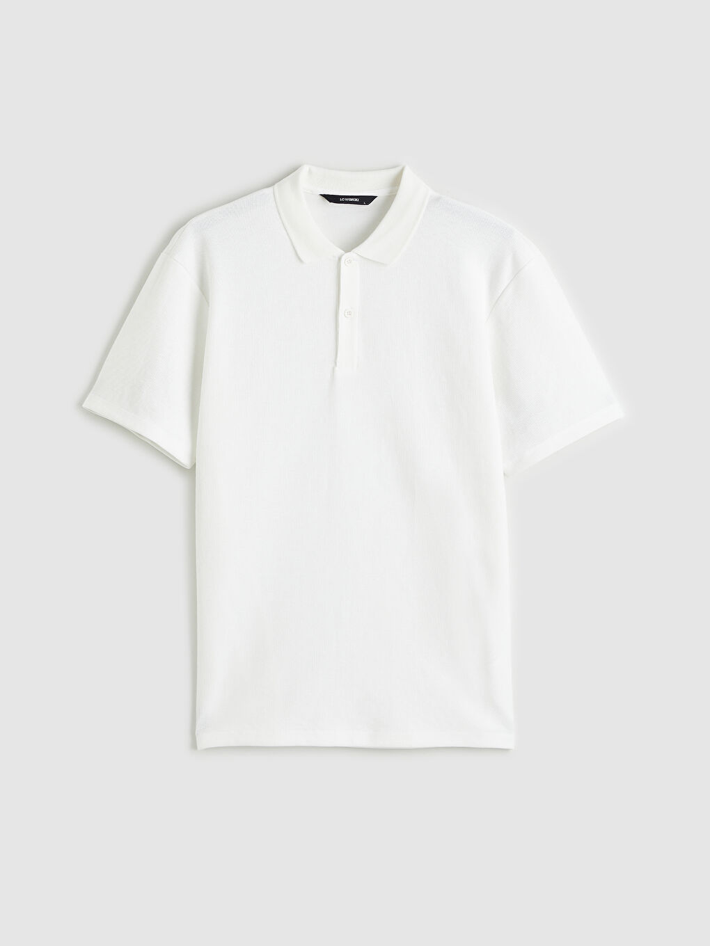 Beyaz Standart Fit Polo Yaka Erkek Tişört-4