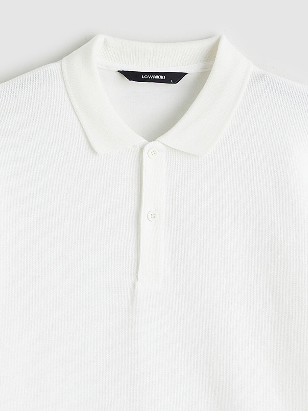 Beyaz Standart Fit Polo Yaka Erkek Tişört-5