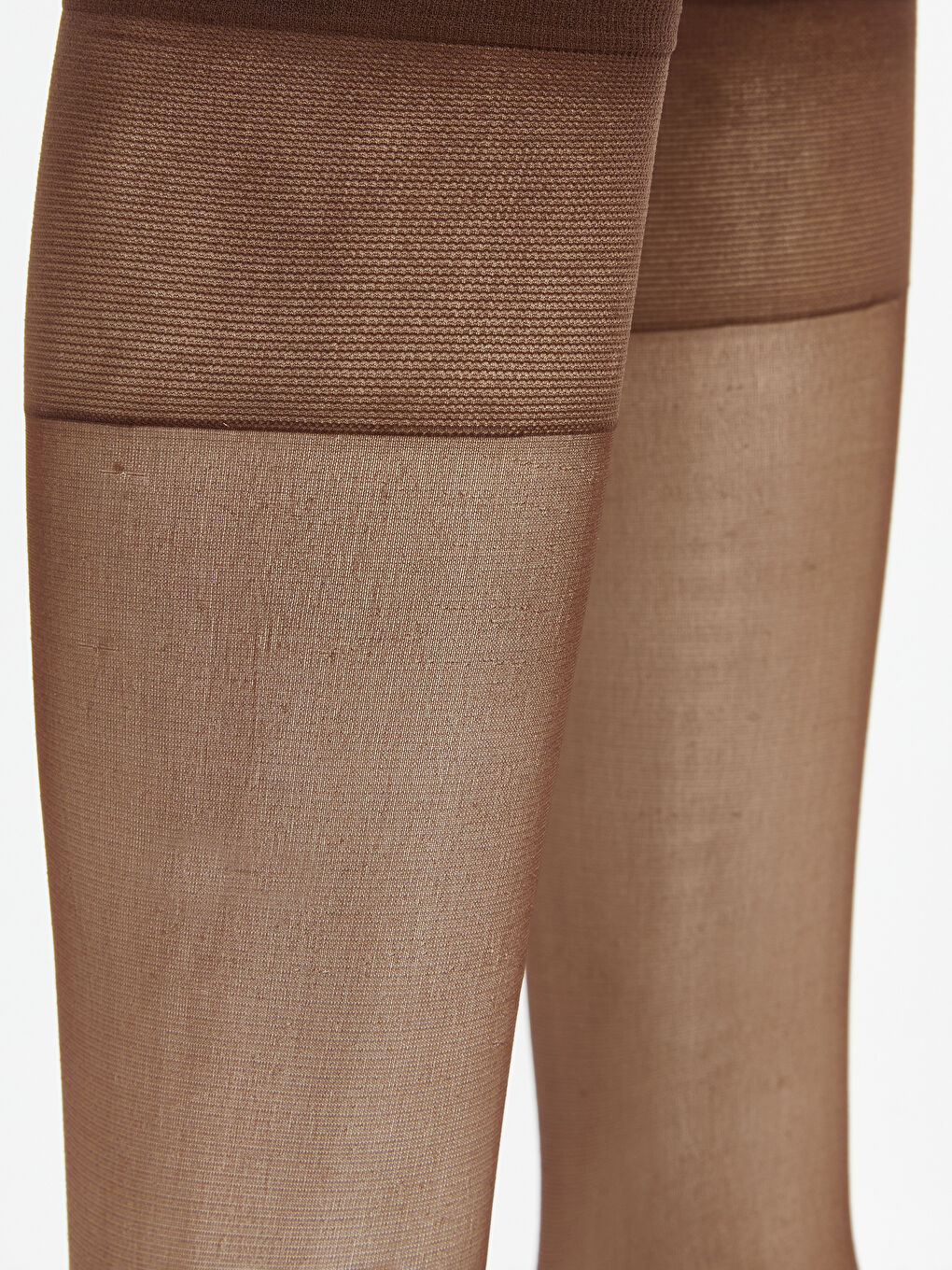 Kahverengi 15 Denye Kadın Diz Altı Çorap 2'li-4