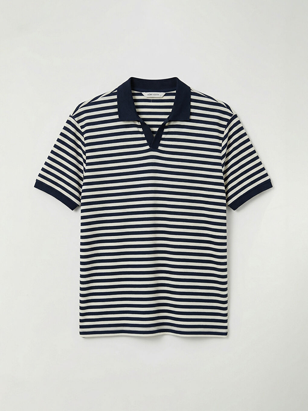 İndigo Polo Yaka Çizgili Erkek Tişört