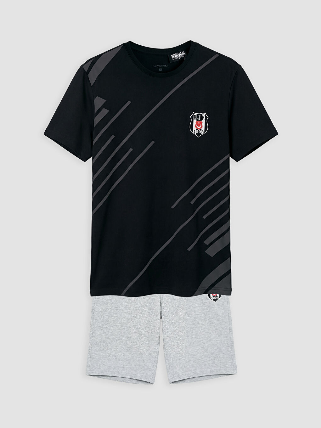 Siyah Standart Kalıp Beşiktaş Baskılı Erkek Pijama Takımı