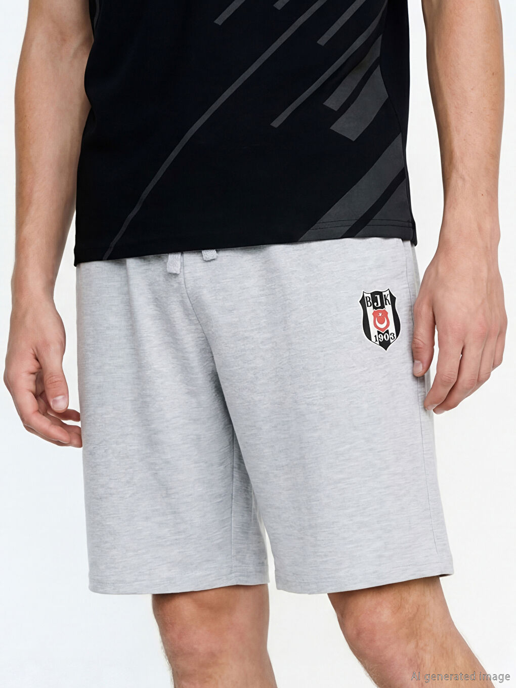 Siyah Standart Kalıp Beşiktaş Baskılı Erkek Pijama Takımı-2