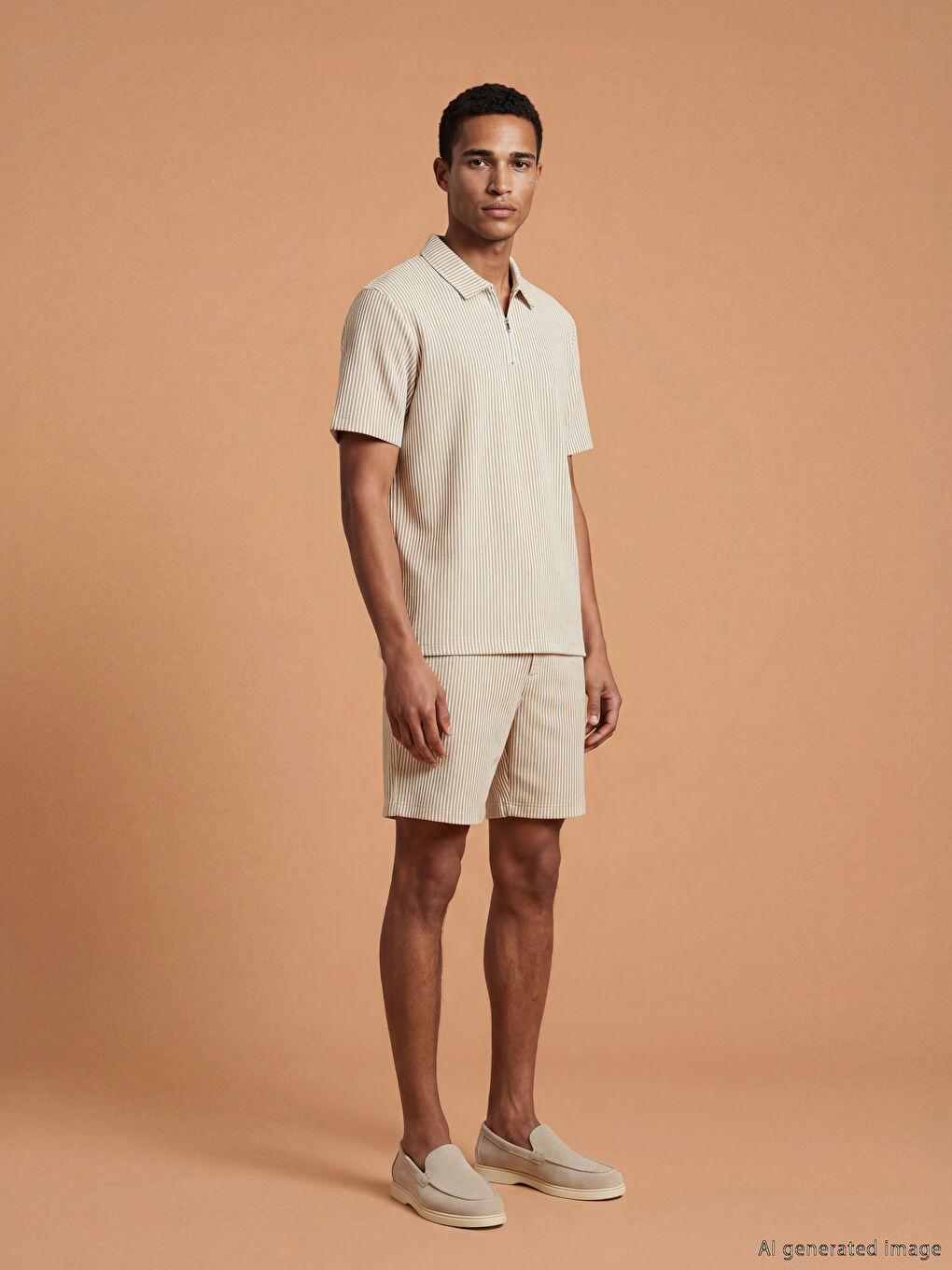 Μπλουζάκι για άνδρες με κολάρο πόλο με φερμουάρ-1