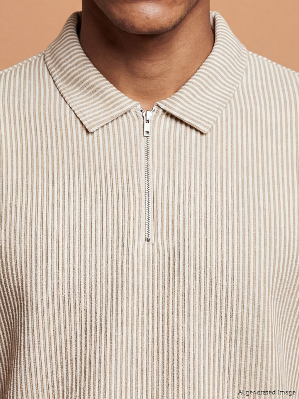 Μπλουζάκι για άνδρες με κολάρο πόλο με φερμουάρ-2