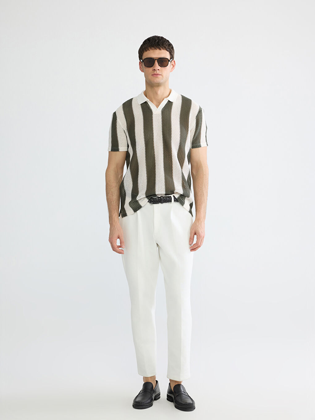 Мужчины Хаки Футболка-1