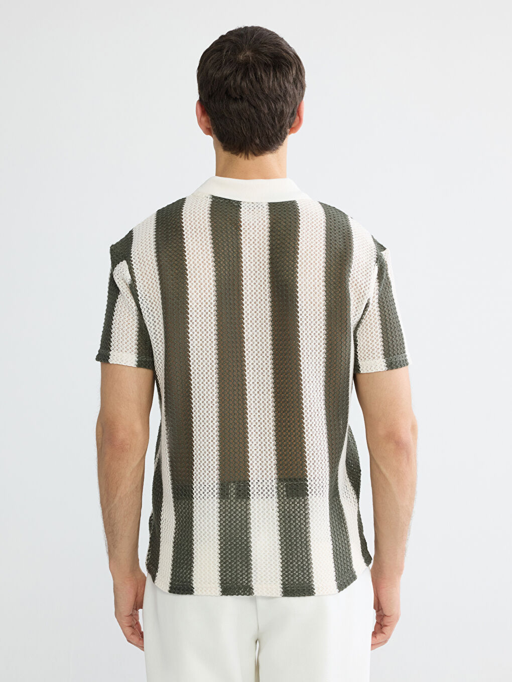 Мужчины Хаки Футболка-3