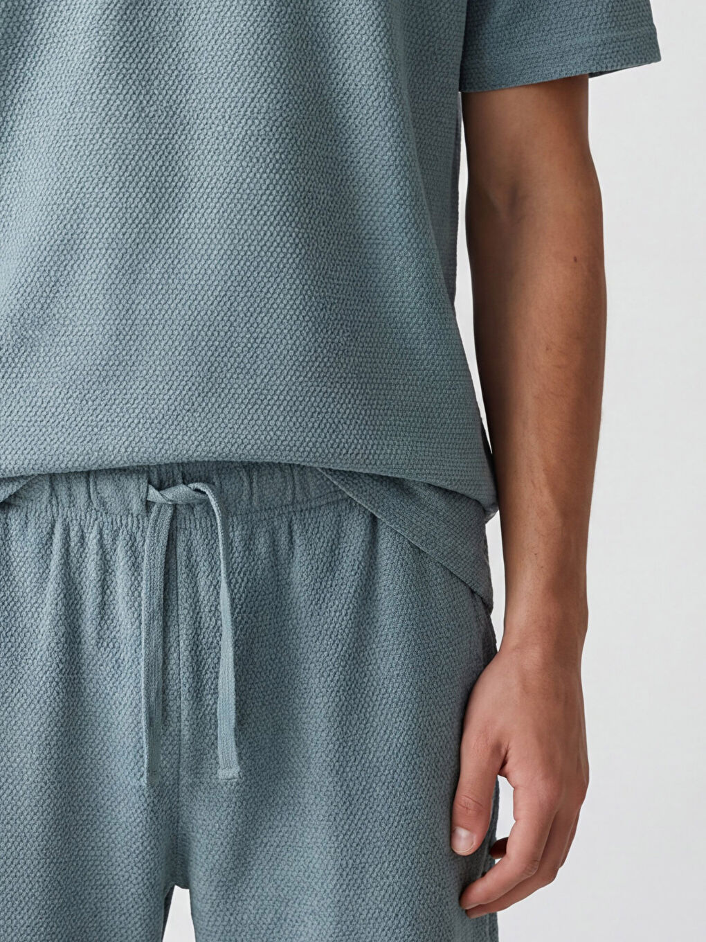 Mavi Standart Kalıp Florida Baskılı Erkek Şortlu Pijama Takımı-2