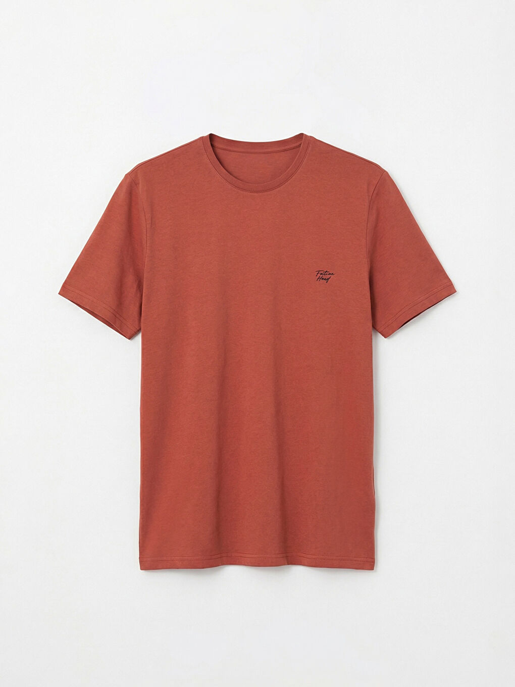 Kırmızı Bisiklet Yaka Nakışlı Erkek Pijama Üst